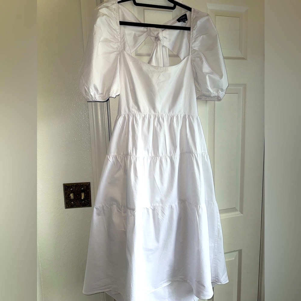 BARDOT White Asymmetric Tiered Sundress - Size (10) Large- NWOT